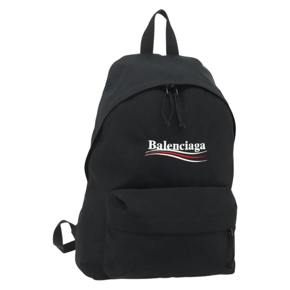 BALENCIAGA Explorer Backpack Canvas Black Silver Auth mr2518A