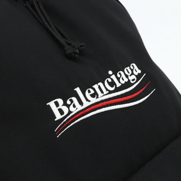 BALENCIAGA Explorer Backpack Canvas Black Silver Auth mr2518A