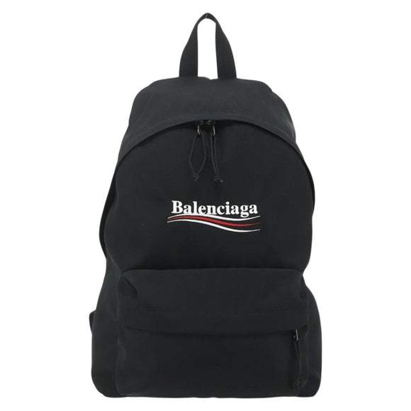 BALENCIAGA Explorer Backpack Canvas Black Silver Auth mr2518A
