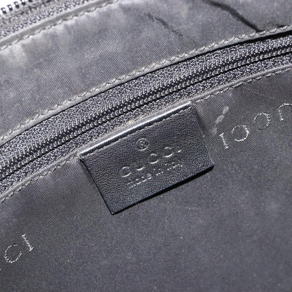 GUCCI Bamboo Shoulder Bag Leather Black Silver 001 3865 Auth mr2519V