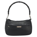 GUCCI Bamboo Shoulder Bag Leather Black Silver 001 3865 Auth mr2519V-2
