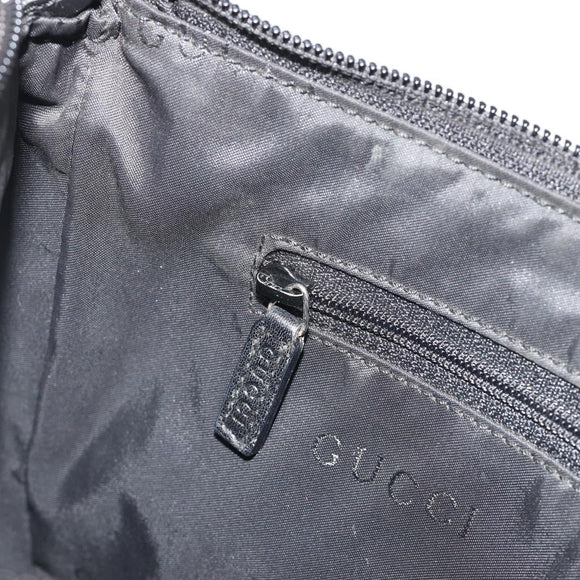 GUCCI Bamboo Shoulder Bag Leather Black Silver 001 3865 Auth mr2519V