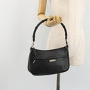 GUCCI Bamboo Shoulder Bag Leather Black Silver 001 3865 Auth mr2519V-24