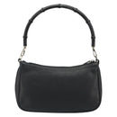GUCCI Bamboo Shoulder Bag Leather Black Silver 001 3865 Auth mr2519V-3