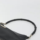 GUCCI Bamboo Shoulder Bag Leather Black Silver 001 3865 Auth mr2519V-8