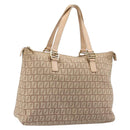 FENDI Zucchino Canvas Tote Bag Beige Gold Auth mr2521A-1