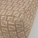 FENDI Zucchino Canvas Tote Bag Beige Gold Auth mr2521A-15