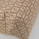 FENDI Zucchino Canvas Tote Bag Beige Gold Auth mr2521A-16
