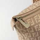 FENDI Zucchino Canvas Tote Bag Beige Gold Auth mr2521A-10
