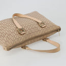 FENDI Zucchino Canvas Tote Bag Beige Gold Auth mr2521A-6