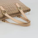 FENDI Zucchino Canvas Tote Bag Beige Gold Auth mr2521A-7