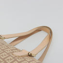 FENDI Zucchino Canvas Tote Bag Beige Gold Auth mr2521A-8