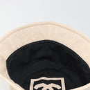 CHANEL Hat Canvas S Beige CC Auth mr2524A-10