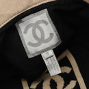 CHANEL Hat Canvas S Beige CC Auth mr2524A-12