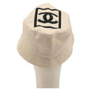 CHANEL Hat Canvas S Beige CC Auth mr2524A-3