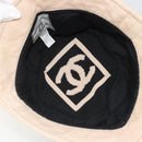 CHANEL Hat Canvas S Beige CC Auth mr2524A-7