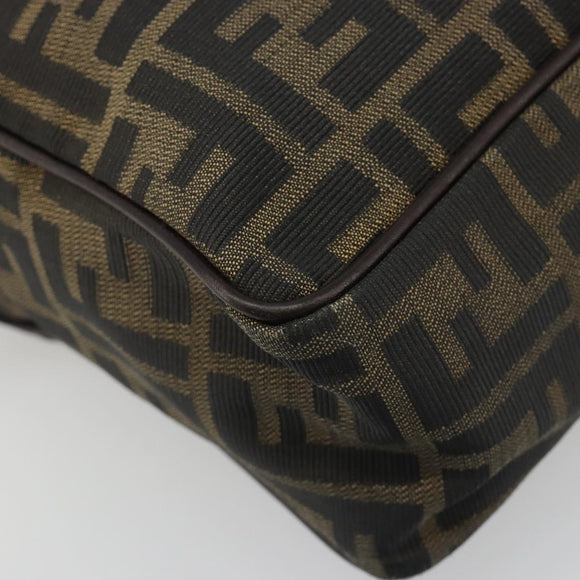 FENDI Zucca Canvas Hand Bag Black Brown Auth mr2526A