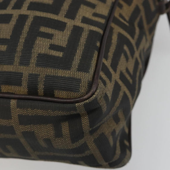 FENDI Zucca Canvas Hand Bag Black Brown Auth mr2526A