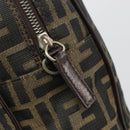 FENDI Zucca Canvas Hand Bag Black Brown Auth mr2526A-17