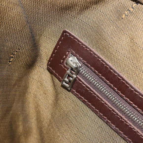FENDI Zucca Canvas Hand Bag Black Brown Auth mr2526A