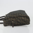 FENDI Zucca Canvas Hand Bag Black Brown Auth mr2526A-4