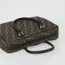 FENDI Zucca Canvas Hand Bag Black Brown Auth mr2526A-6