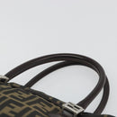 FENDI Zucca Canvas Hand Bag Black Brown Auth mr2526A-8