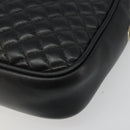 GUCCI GG Marmont Web Sherry Line Bag Leather Perfo Black Gold 541051 Auth mr2530-10