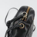 GUCCI GG Marmont Web Sherry Line Bag Leather Perfo Black Gold 541051 Auth mr2530-15
