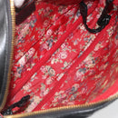 GUCCI GG Marmont Web Sherry Line Bag Leather Perfo Black Gold 541051 Auth mr2530-18