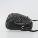 GUCCI GG Marmont Web Sherry Line Bag Leather Perfo Black Gold 541051 Auth mr2530-4