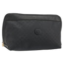 GUCCI Micro GG Supreme Clutch Bag PVC Black Gold 014 58 0198 Auth mr2532-1