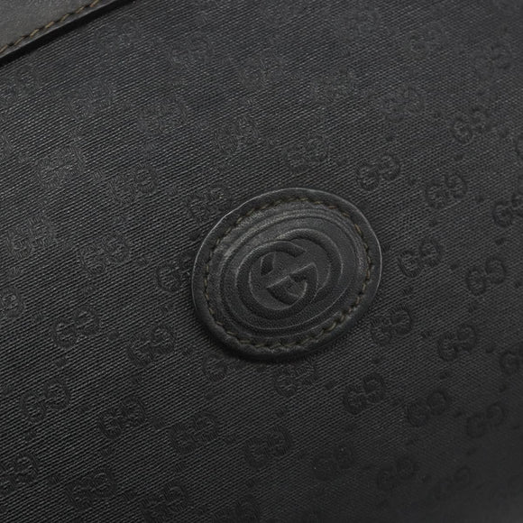 GUCCI Micro GG Supreme Clutch Bag PVC Black Gold 014 58 0198 Auth mr2532