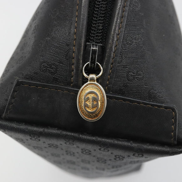 GUCCI Micro GG Supreme Clutch Bag PVC Black Gold 014 58 0198 Auth mr2532