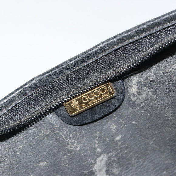 GUCCI Micro GG Supreme Clutch Bag PVC Black Gold 014 58 0198 Auth mr2532