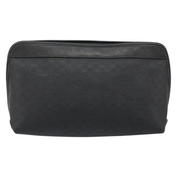 GUCCI Micro GG Supreme Clutch Bag PVC Black Gold 014 58 0198 Auth mr2532