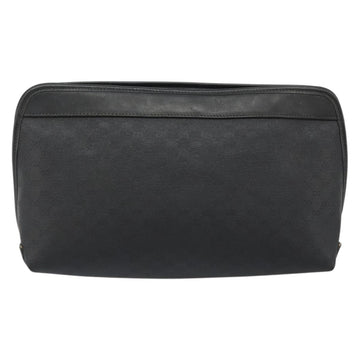 GUCCI Micro GG Supreme Clutch Bag PVC Black Gold 014 58 0198 Auth mr2532 - 0