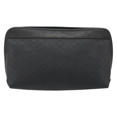 GUCCI Micro GG Supreme Clutch Bag PVC Black Gold 014 58 0198 Auth mr2532 - 0