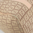 FENDI Zucchino Canvas Mamma Baguette Hand Bag Pink Gold Auth mr2533-15