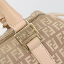 FENDI Zucchino Canvas Mamma Baguette Hand Bag Pink Gold Auth mr2533-19