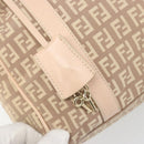 FENDI Zucchino Canvas Mamma Baguette Hand Bag Pink Gold Auth mr2533-10