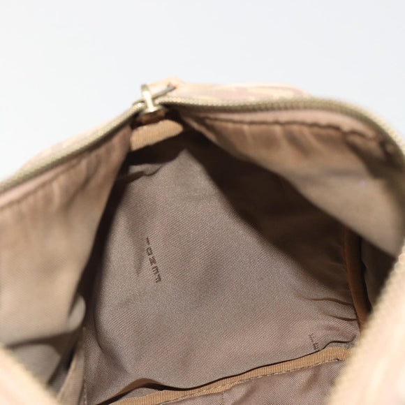 FENDI Zucchino Canvas Mamma Baguette Hand Bag Pink Gold Auth mr2533