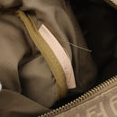 FENDI Zucchino Canvas Mamma Baguette Hand Bag Pink Gold Auth mr2533-12