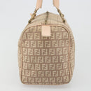 FENDI Zucchino Canvas Mamma Baguette Hand Bag Pink Gold Auth mr2533-3