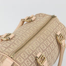 FENDI Zucchino Canvas Mamma Baguette Hand Bag Pink Gold Auth mr2533-6