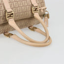 FENDI Zucchino Canvas Mamma Baguette Hand Bag Pink Gold Auth mr2533-7