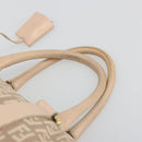 FENDI Zucchino Canvas Mamma Baguette Hand Bag Pink Gold Auth mr2533-8