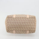FENDI Zucchino Canvas Mamma Baguette Hand Bag Pink Gold Auth mr2533-5