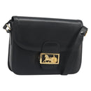 CELINE Shoulder Bag Leather Black Gold Auth mr2534-1