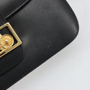 CELINE Shoulder Bag Leather Black Gold Auth mr2534-9